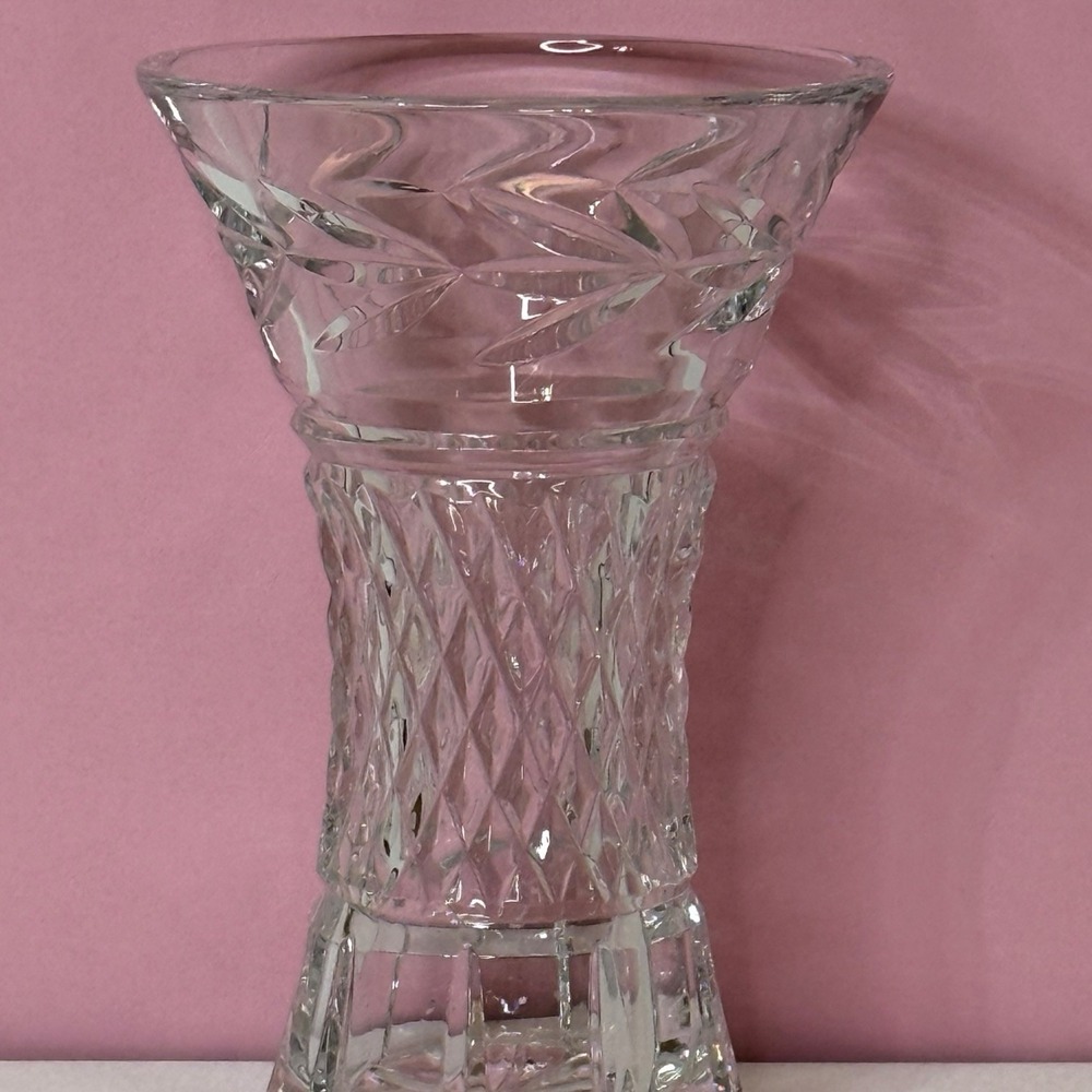 Galway Irish Lead Clear Crystal Glass Flower Vase 6.25 in Tall
